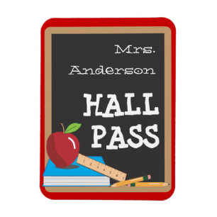 Leraren Tools Blackboard & Apple Hall Pass Magnet Magneet