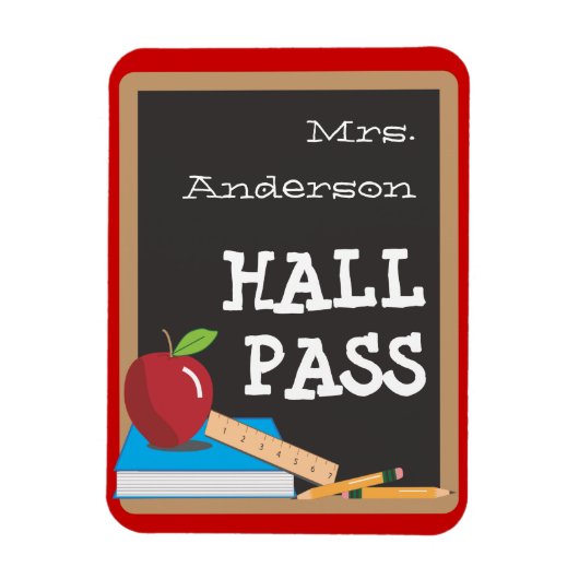 Leraren Tools Blackboard & Apple Hall Pass Magnet Magneet (Verticaal)