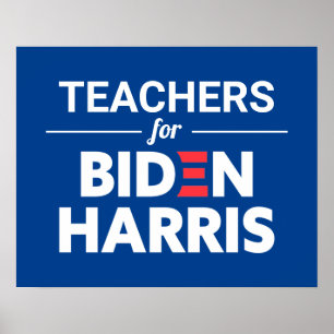 Leraren voor Biden Harris Custom Text Blue Poster