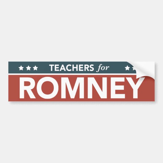Leraren voor Mitt Romney Ryan 2012 Bumpersticker (Voorkant)