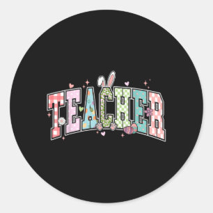 Lerarendag Leuke Konijn Leraren Pasen Ronde Sticker