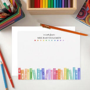 Lerarendag Regenboog Kleur Boeken Op Maat Notitiekaartje