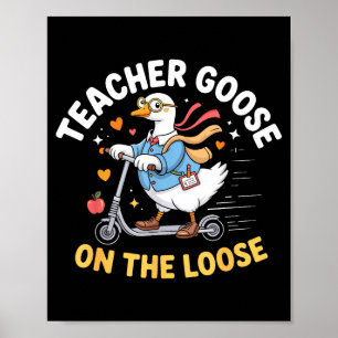 Lerareneend op de losse lerarenshirt poster