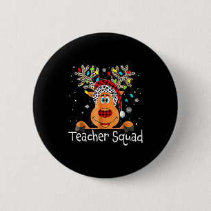 Lerarenteam Rendier Leraar Kerstmis Xmas Ronde Button 5,7 Cm