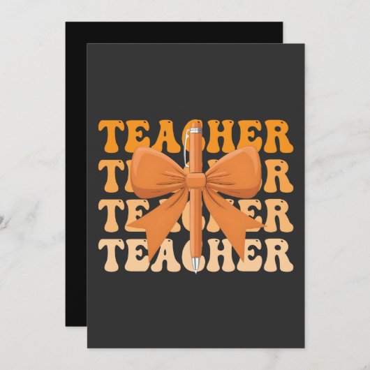 Lerarenwaardering terug naar school Boog Coquette  Kaart (Voorkant / Achterkant)