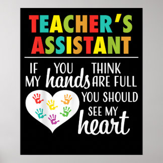 Leraressistent Cute Heart Quote T-shirt voor vrouw Poster