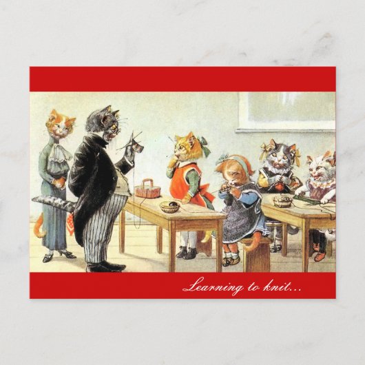 Leren aan Knit Briefkaart (Voorkant)