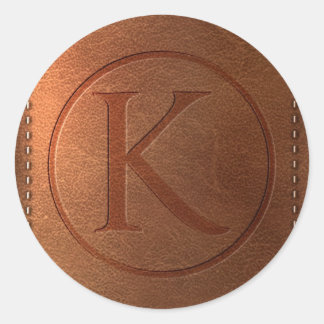 leren alfabet letter K Ronde Sticker