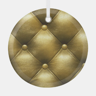 Leren bank elegantie: luxe bekleding. glas ornament