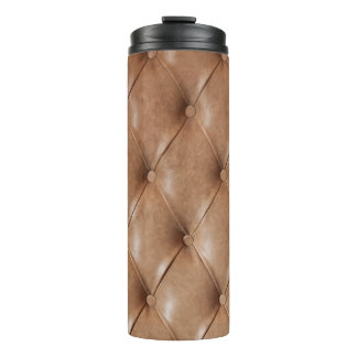 Leren bank: gestructureerde achtergrond thermosbeker