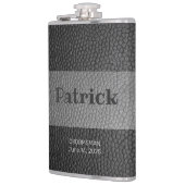 Leren bedrukte flask met monogram heupfles (Links)