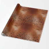 Leren bruine luipaardvlekken cadeaupapier (Uitgerold)