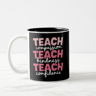 Leren Cute Leraar Leven Onderwijs Inspirerend Tweekleurige Koffiemok