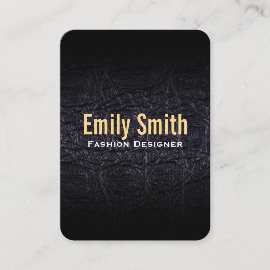 Leren faux (krokodil) visitekaartje (Voorkant)