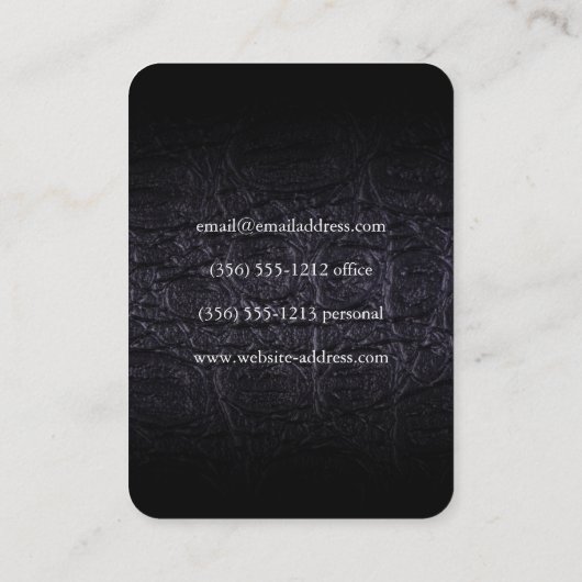 Leren faux (krokodil) visitekaartje (Achterkant)