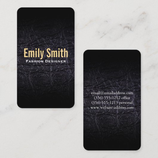 Leren faux (krokodil) visitekaartje (Voorkant / Achterkant)