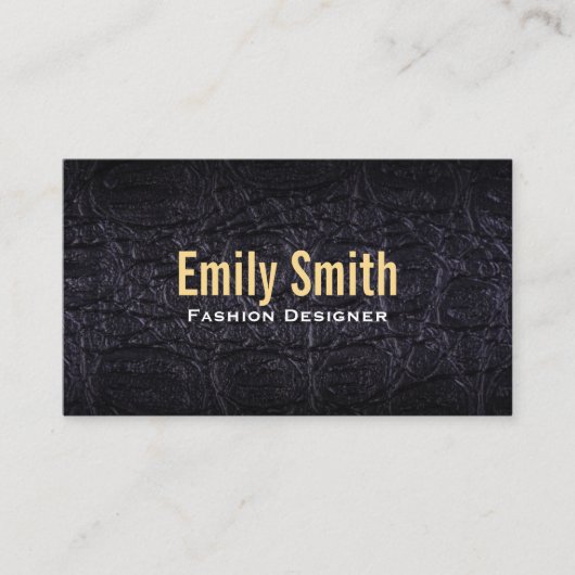 Leren faux (krokodil) visitekaartje (Voorkant)