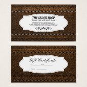 Leren gestikt | Cadeaubon Visitekaartje (Voorkant /achterkant)