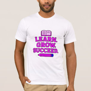Leren. Groeien. Succes. Inspirerende Grafische Afb T-shirt