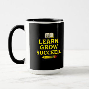 Leren. Groeien. Succes. Motivatie Mok