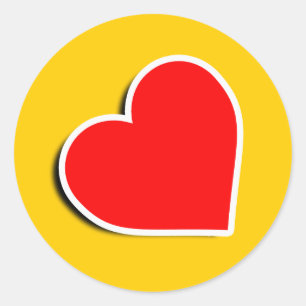 LEREN HART SYMBOOL 3D RONDE STICKER