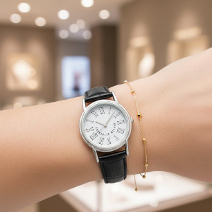 Leren horloge met eigen naam als cadeau voor moede