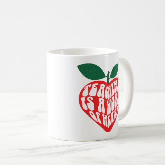 Leren is een hart- en vaatwerk koffiemok (Voorkant rechts)