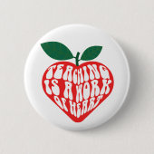 Leren is een hart- en vaatwerk ronde button 5,7 cm (Voorkant)