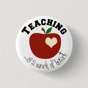LEREN IS EEN "HARTEWERK" RONDE BUTTON 3,2 CM