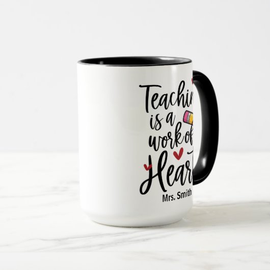 Leren is een kunstleraar mok (Voorkant rechts)