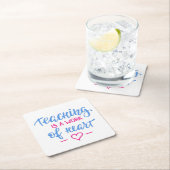 Leren is een kunstwerk vierkante kartonnen onderzetter (Insitu)