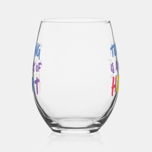 Leren is een kunstwerk wijnglas zonder voet (Links)