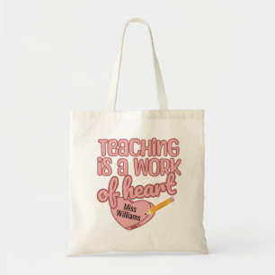 Leren is een werk van hartlerarenwaardering tote bag