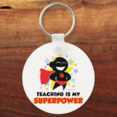 Leren is mijn Superpower Sleutelhanger (Voorkant)