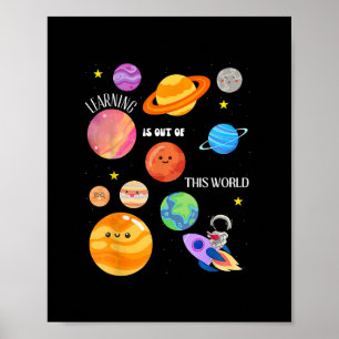 Leren is uit deze wereld van de ruimtewetenschap poster