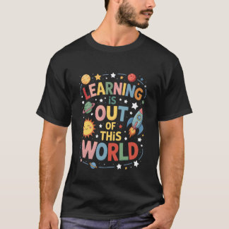Leren is uit een andere wereld Zonnestelsel Wetens T-shirt