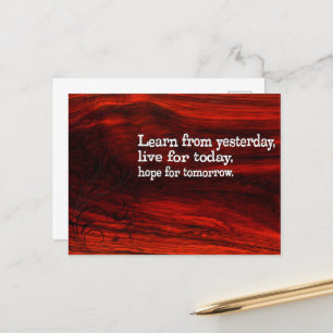 "Leren, leven, hopen" Inspirerend quote Briefkaart