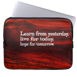 "Leren, leven, hopen" Inspirerend quote Laptop Sleeve