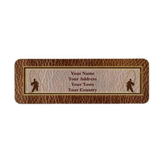 Leren look visser etiket (Voorkant)