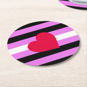 Leren Meisje Pride Vlag Ronde Kartonnen Onderzetter