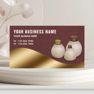 Leren Metallic Goud Geur Olie Parfum Fles Visitekaartje