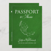 Leren Mexico Paspoort Save the Date Kaart (Voorkant / Achterkant)