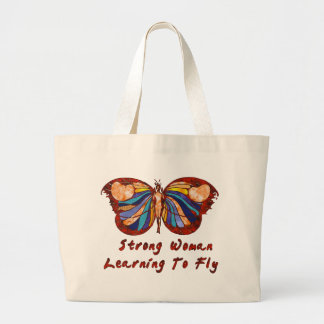 Leren naar vliegen grote tote bag