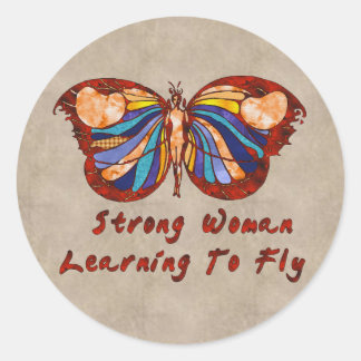 Leren naar vliegen ronde sticker