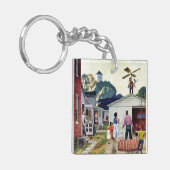 Leren naar vliegen sleutelhanger (Voorkant Links)