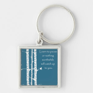 Leren om te pauzeren sleutelhanger