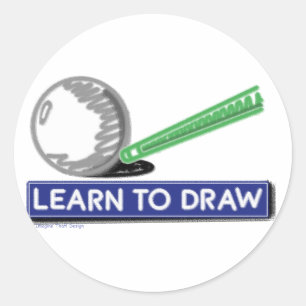 Leren om te tekenen ronde sticker