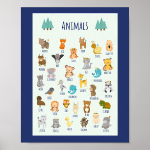 Leren over dieren Schoolonderwijs Leren Poster