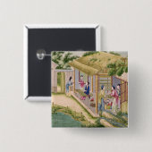 Leren over Silkwormen Vierkante Button 5,1 Cm (Voorkant /achterkant)