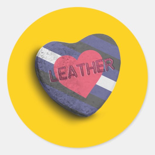LEREN PRIDE CANDY RONDE STICKER (Voorkant)